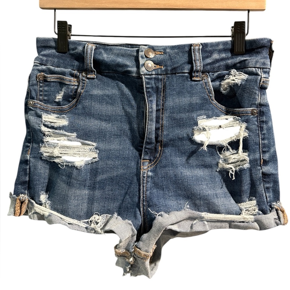 American Eagle Distressed Curvy Hi Rise Shortie- Size 10